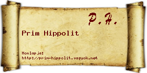 Prim Hippolit névjegykártya